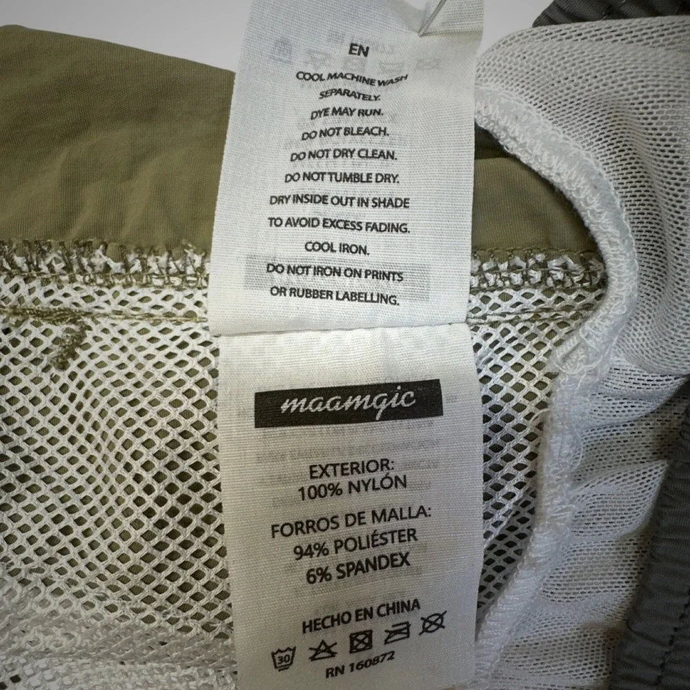 Maamgic‎ Swim Trunks Mens XL Olive Green Excellent 5